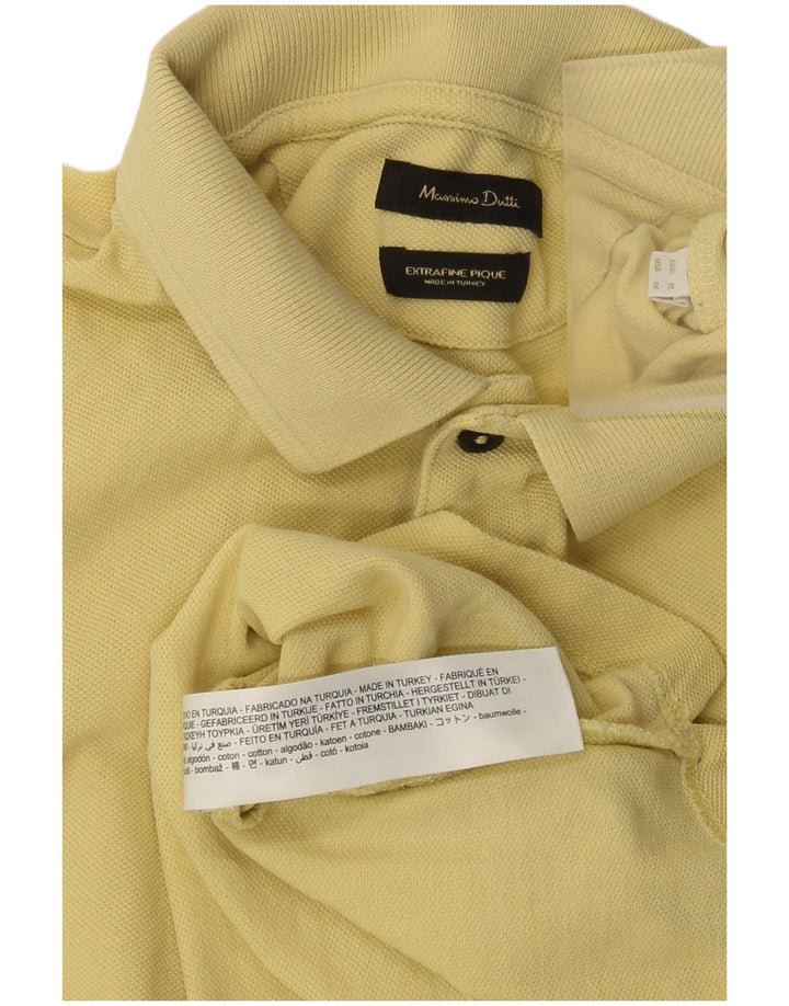 Massimo Dutti Polo Homme Jaune Moyen Coton