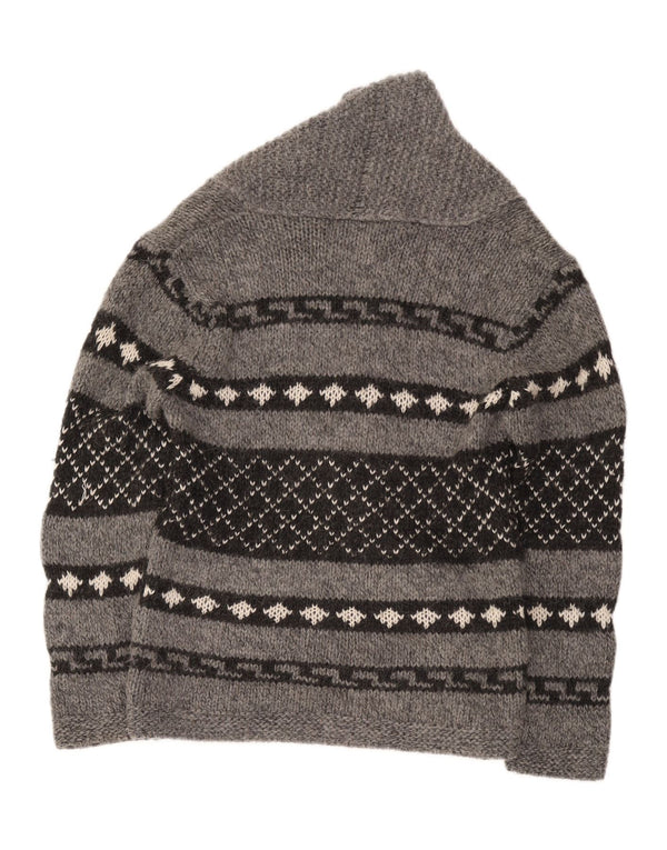 Zara Homme Cardigan Pull Gris Moyen Géométrique