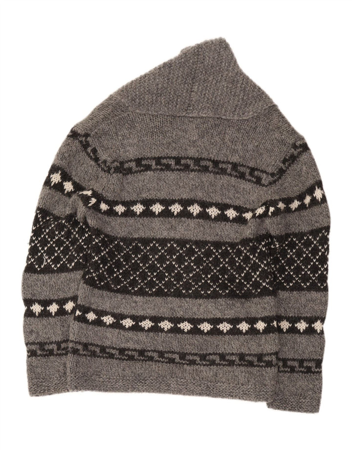 Zara Homme Cardigan Pull Gris Moyen Géométrique