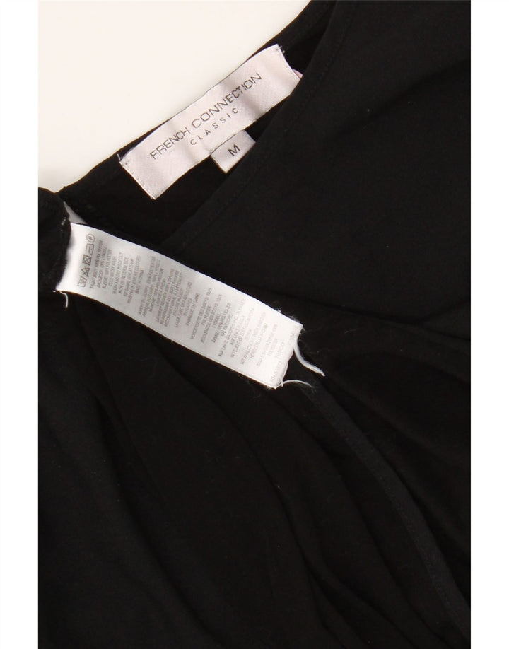 French Connection Haut Chemisier à Manches 3/4 Femme UK 12 Noir Moyen Polyester