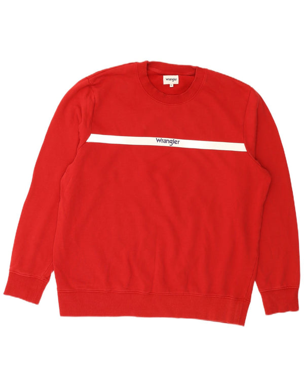 Wrangler Sweat-shirt graphique coupe régulière pour homme XL en coton rayé rouge