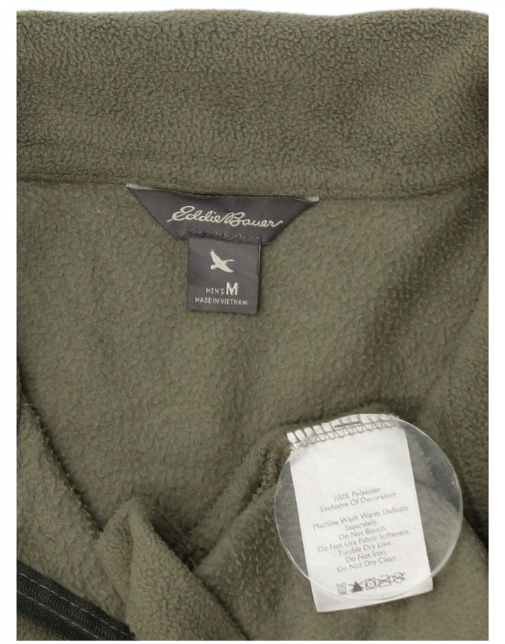 Eddie Bauer Pull polaire à col zippé pour homme Kaki moyen Polyester