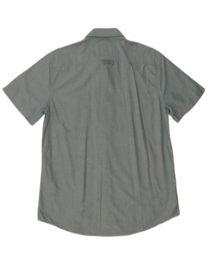 Chemise à manches courtes homme Crew Clothing en coton bleu moyen