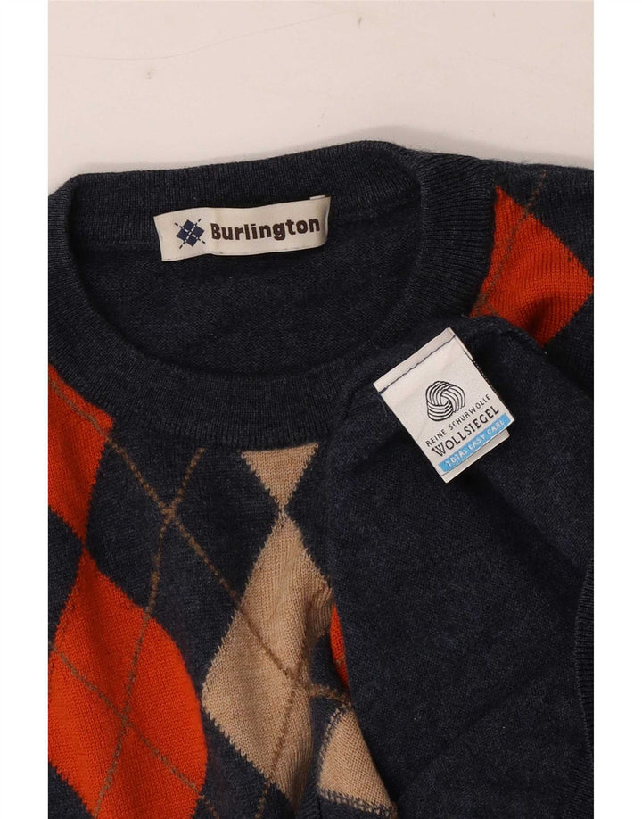 Burlington Pull à col rond pour homme IT 48 Bleu marine moyen
