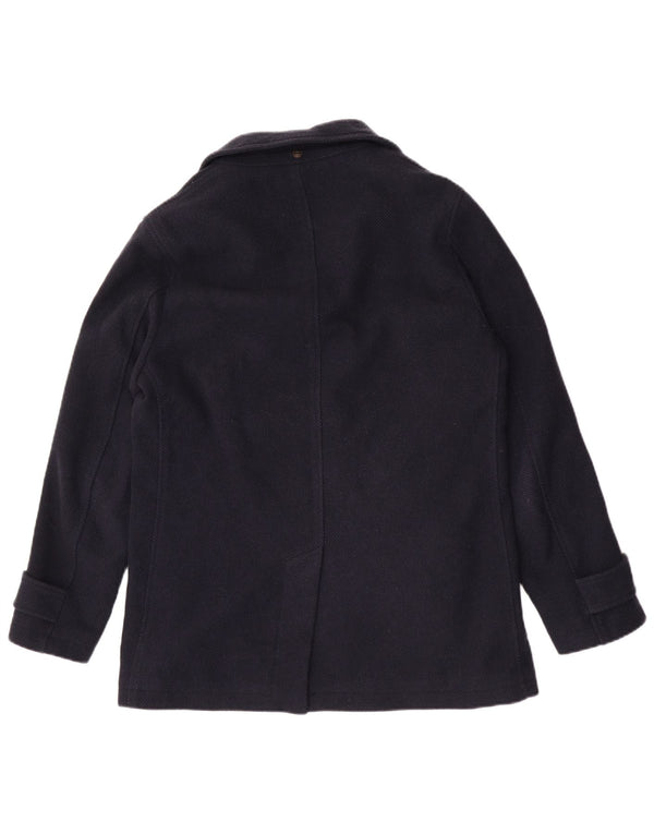 Massimo Dutti Caban Homme UK 38 Laine Bleu Marine Moyen