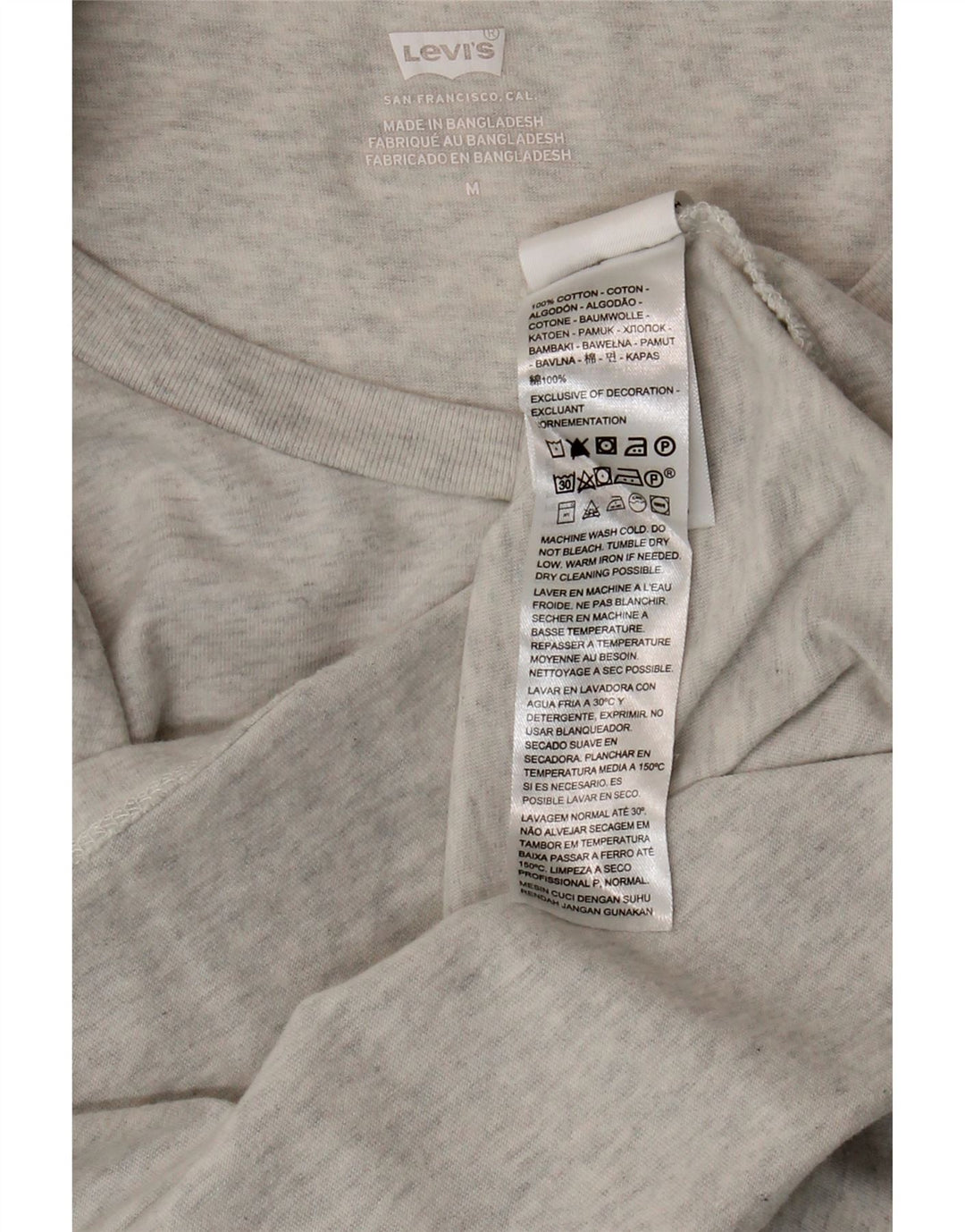 Levi's T-Shirt Femme UK 12 Gris Moyen Moucheté Coton