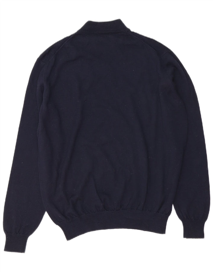 VINTAGE Pull col roulé homme grand bleu marine