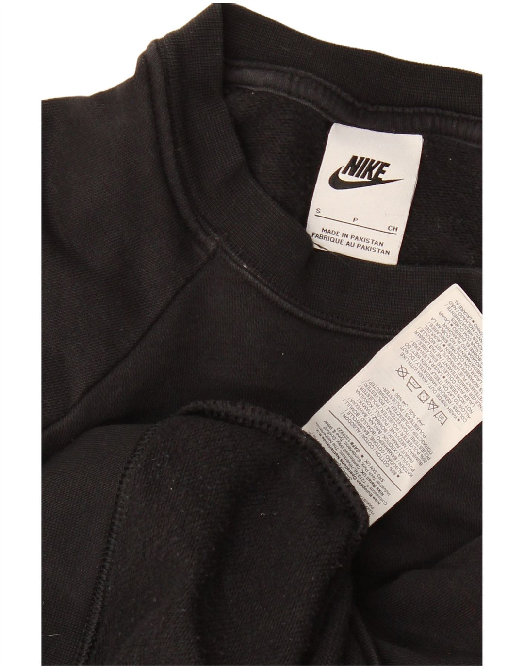 Nike Sweat-shirt surdimensionné pour femme UK 10 Petit coton noir