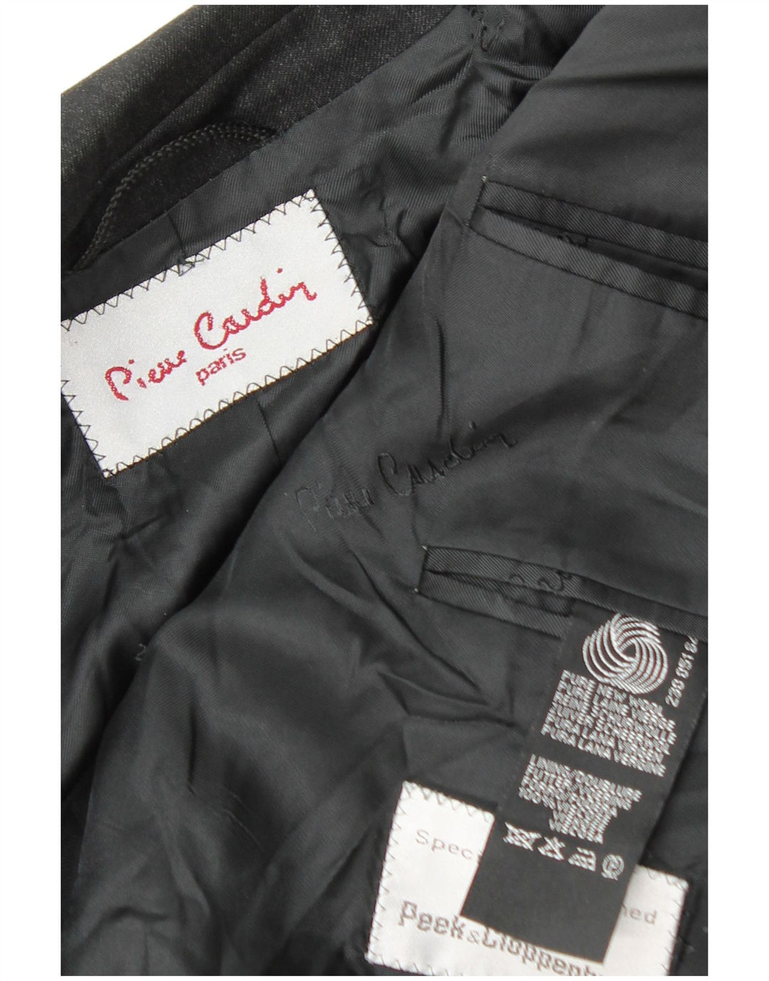 Pierre Cardin Veste Blazer 2 Boutons Homme UK 38 Moyen Noir Laine Vierge