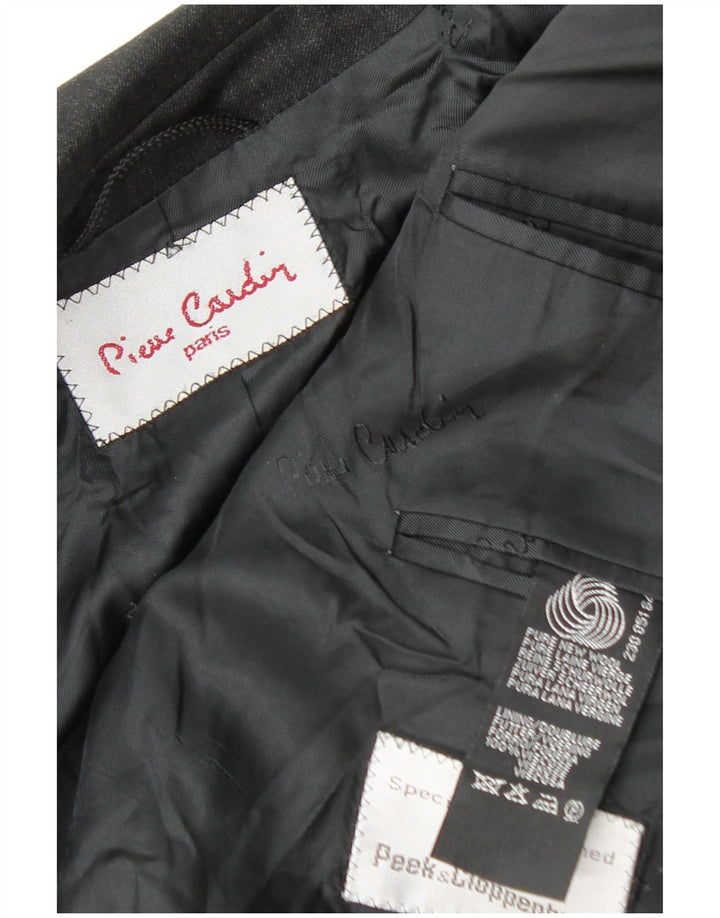 Pierre Cardin Veste Blazer 2 Boutons Homme UK 38 Moyen Noir Laine Vierge