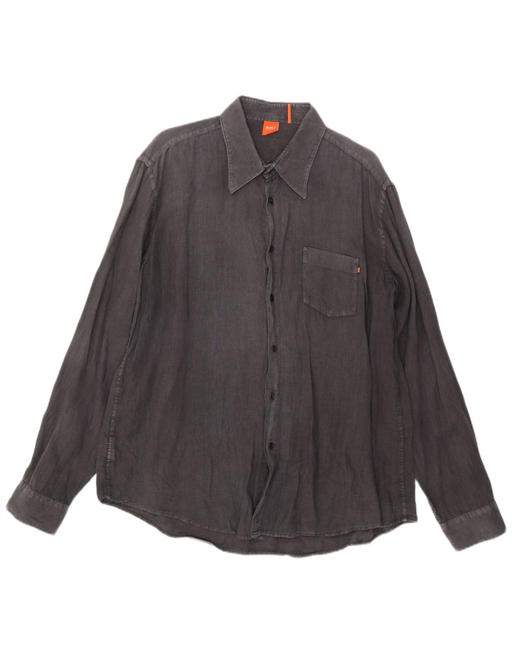 Hugo Boss Chemise XL Gris Lin Homme