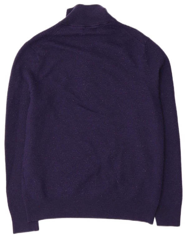 Polo Ralph Lauren Pull à col zippé pour homme en laine bleu marine