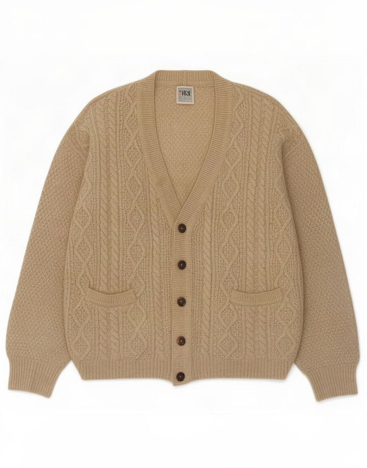 Think Pink Pull Cardigan Homme IT 48 Laine d'Agneau Beige Moyen