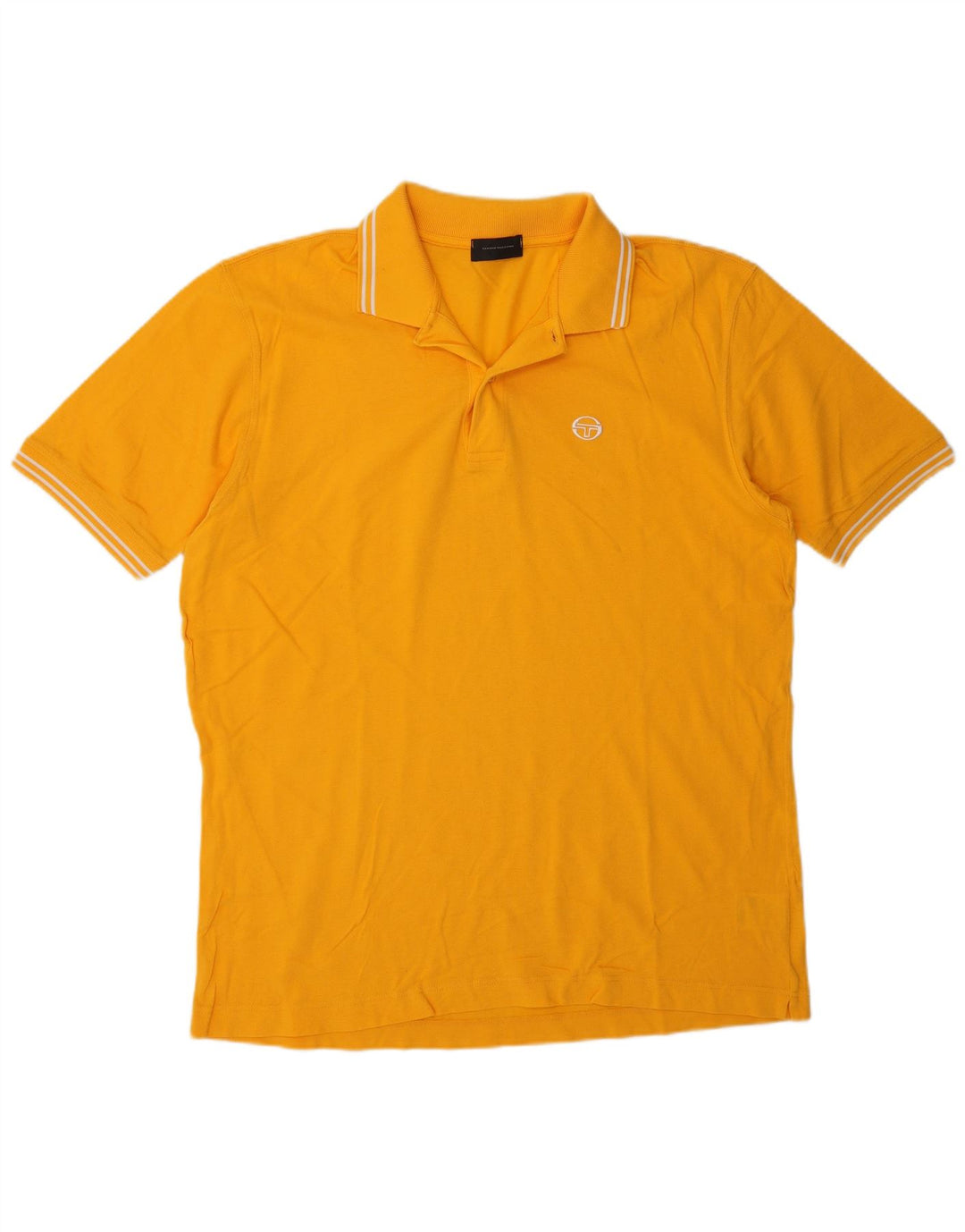 SERGIO TACCHINI Mens Polo Shirt Large Yellow Cotton