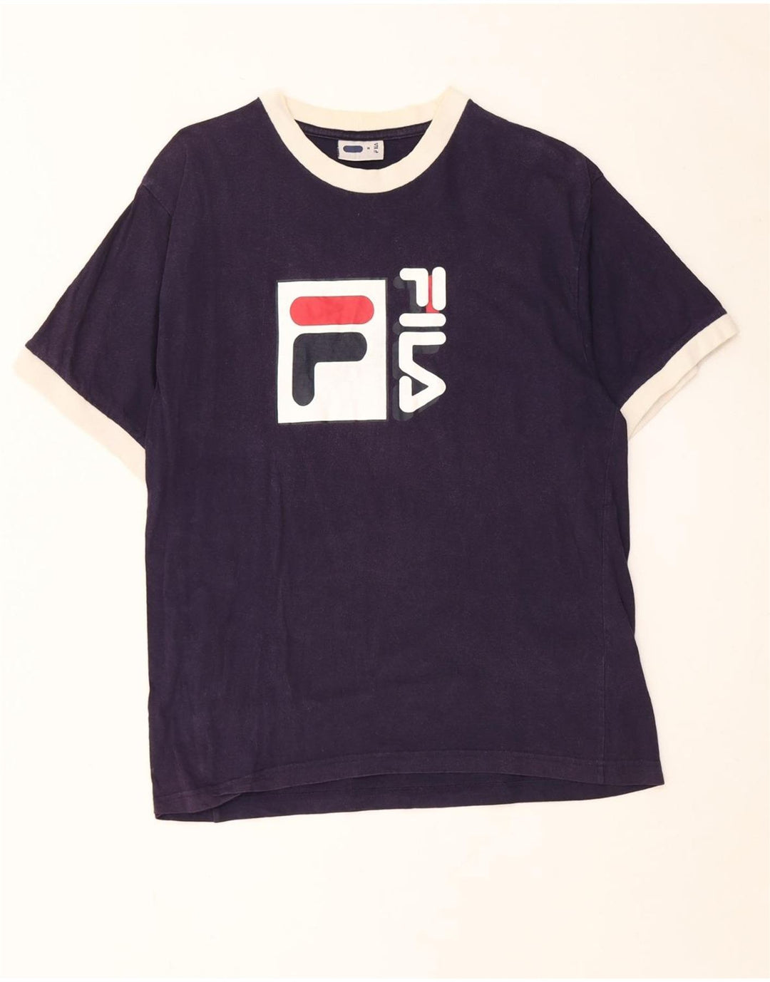 FILA T-Shirt Graphique Homme Bleu Marine Moyen Coton