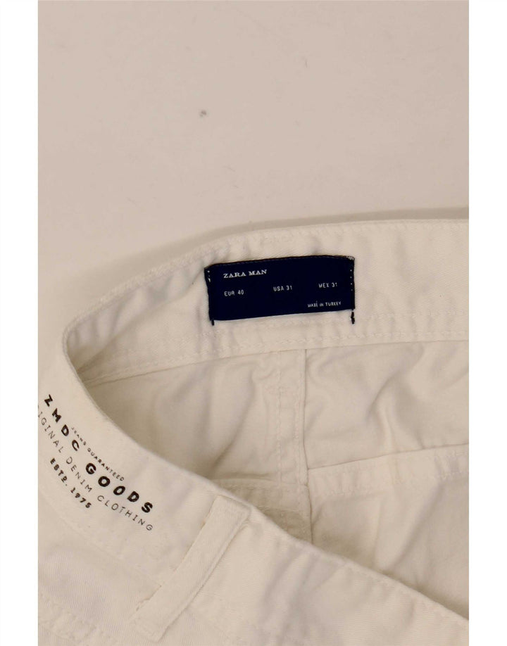 Zara Jean Slim Homme EU 40 Moyen W31 L30 Coton Blanc