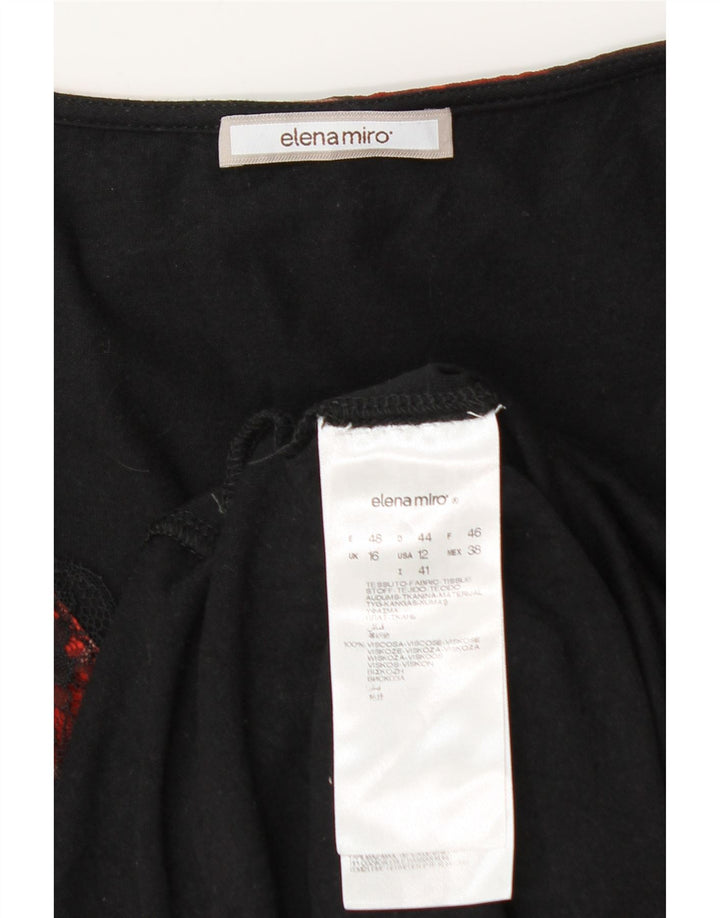 ELENA MIRO Chemisier à manches 3/4 pour femme UK 16 Large Rouge Floral Viscose