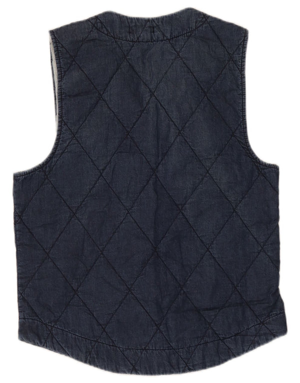 Gilet matelassé femme vintage UK 12 coton bleu marine moyen