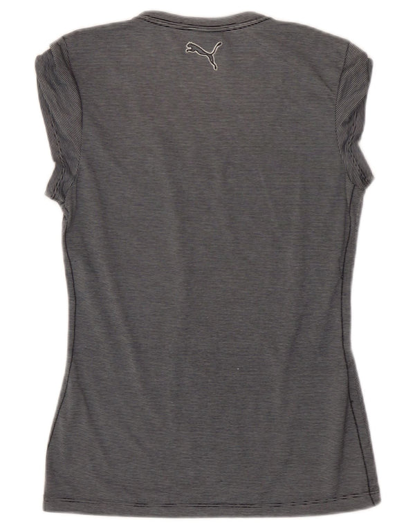 Puma T-shirt graphique pour femme UK 8 Small Bleu marine rayé