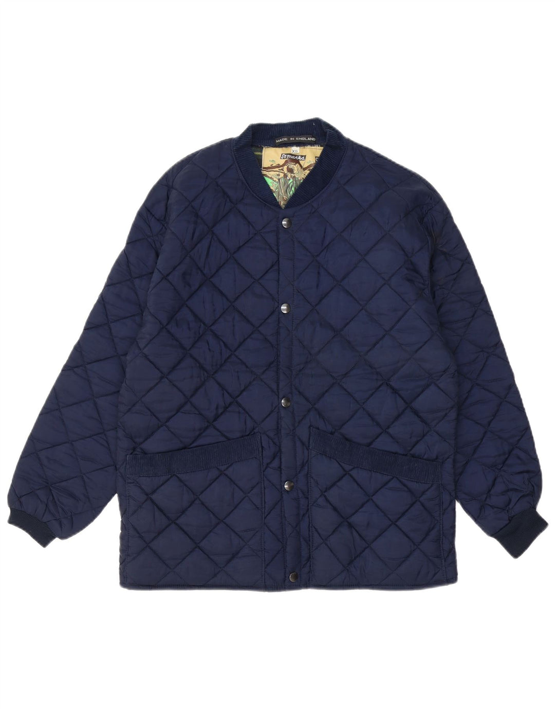 VINTAGE Veste matelassée homme UK 34 XS Bleu Marine