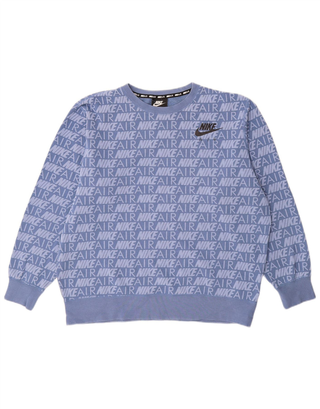 NIKE Sweat-shirt surdimensionné graphique pour femme UK 14 Bleu moyen Coton