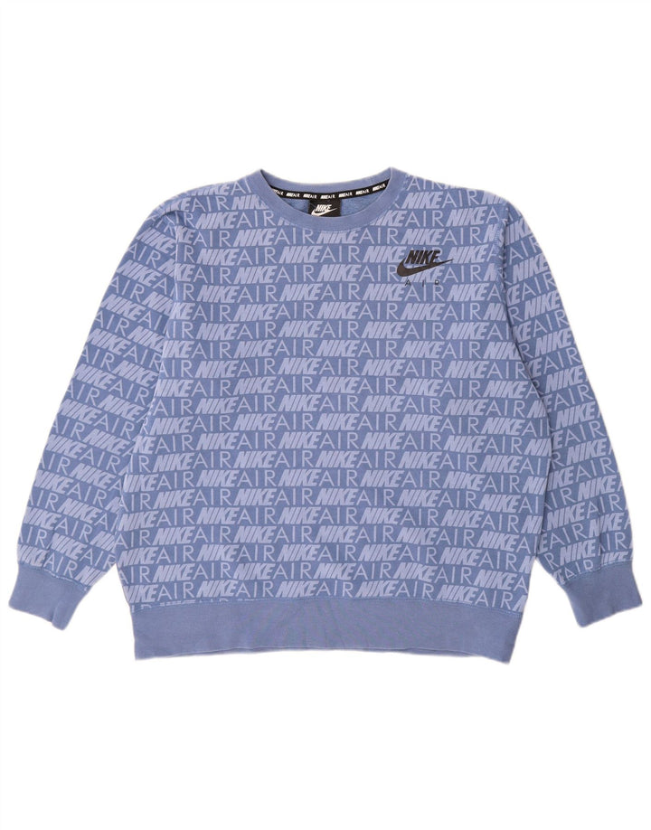 NIKE Sweat-shirt surdimensionné graphique pour femme UK 14 Bleu moyen Coton