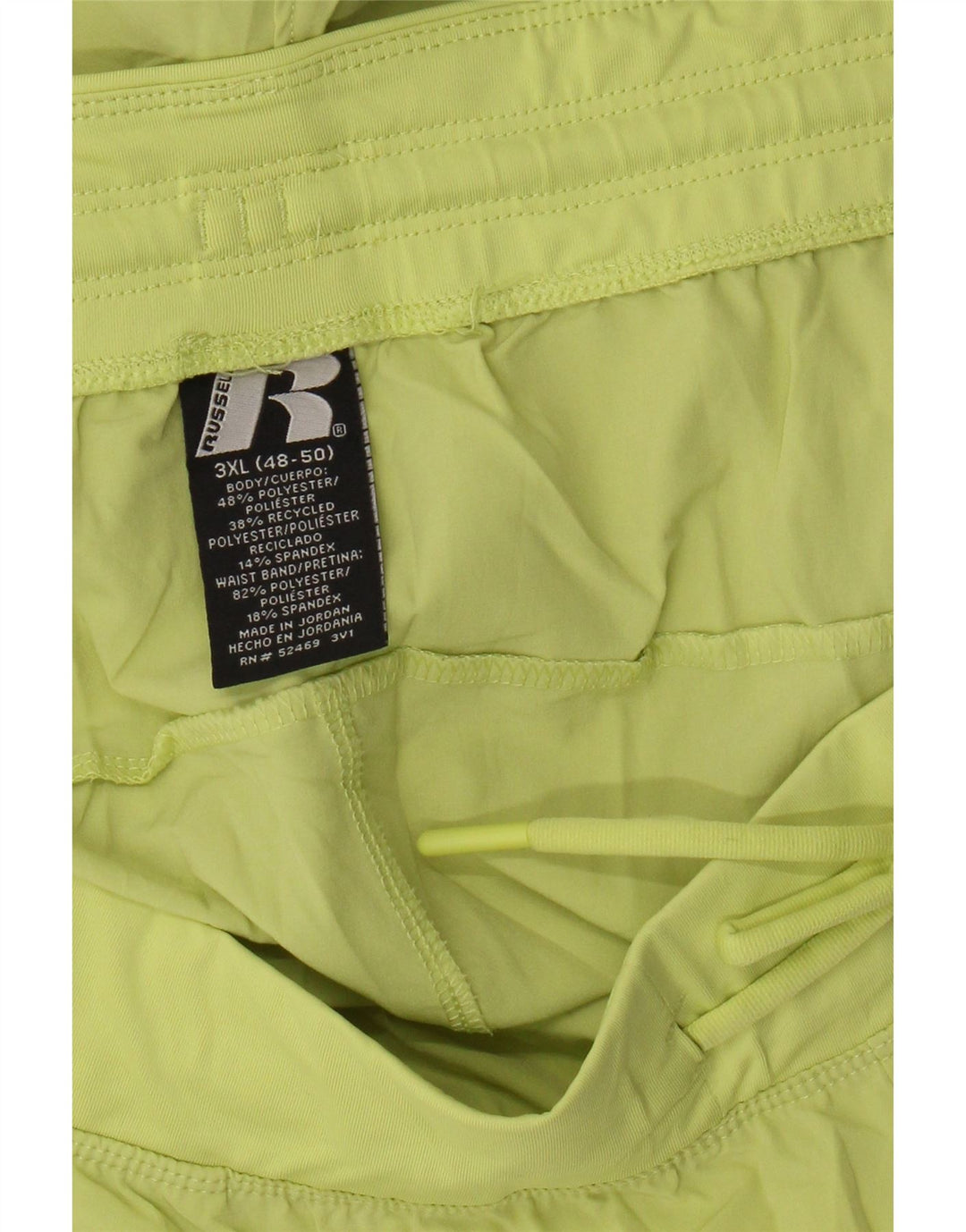 Russell Athletic Short de sport pour homme 3XL Jaune Polyester