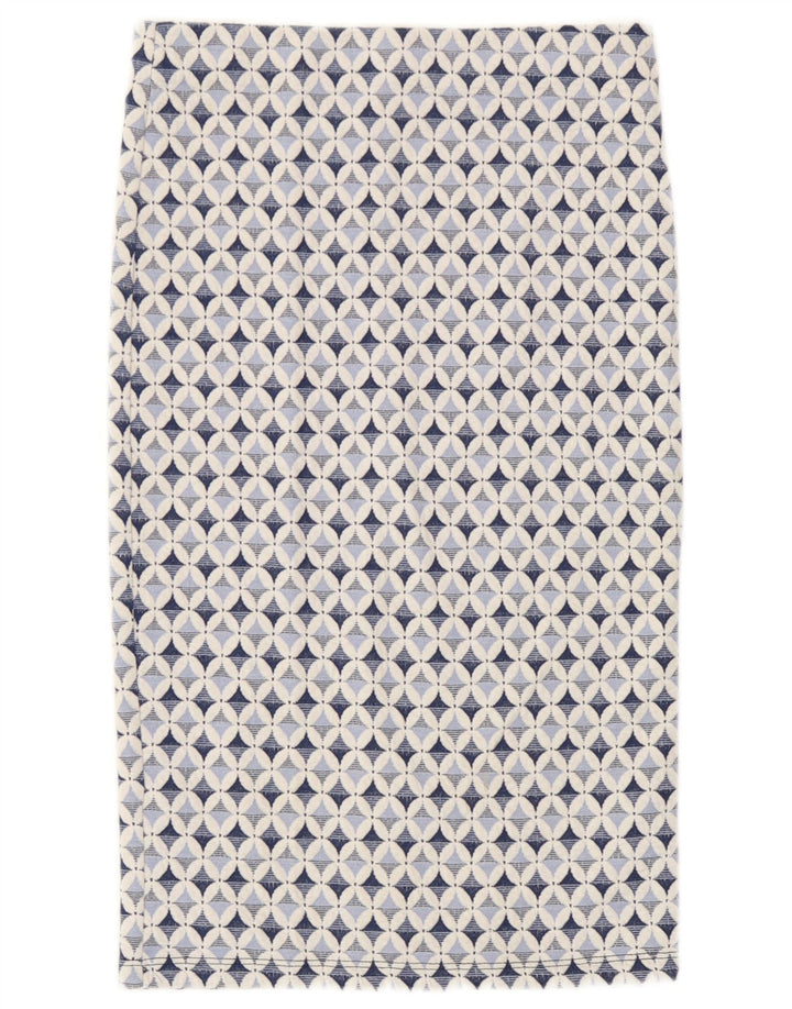 Zara Femme Jupe Droite Trafaluc Medium W28 Bleu Géométrique Polyester