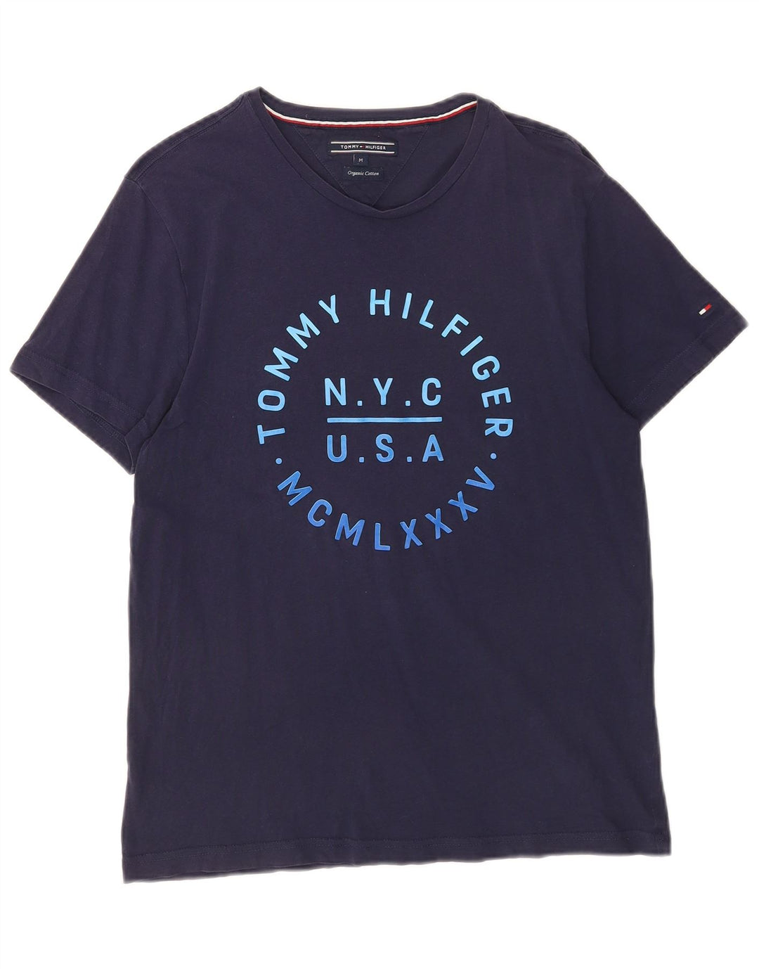 Tommy Hilfiger T-Shirt Graphique Homme Bleu Marine Moyen