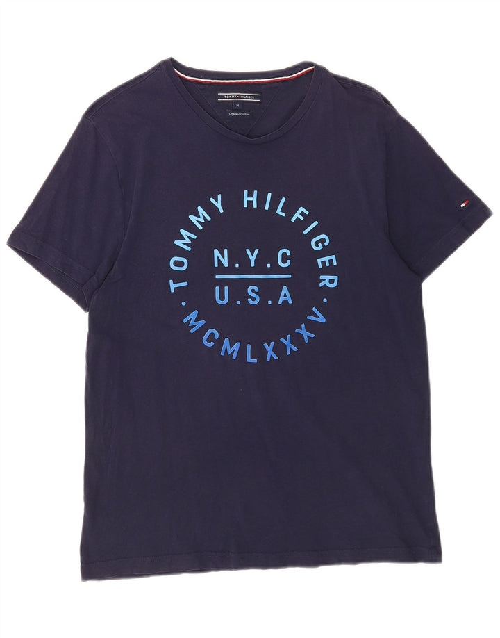 Tommy Hilfiger T-Shirt Graphique Homme Bleu Marine Moyen