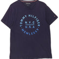 Tommy Hilfiger T-Shirt Graphique Homme Bleu Marine Moyen