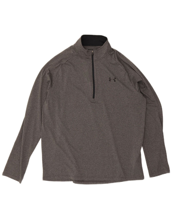 Under Armour Haut de Survêtement Zip Neck Homme Gris Polyester