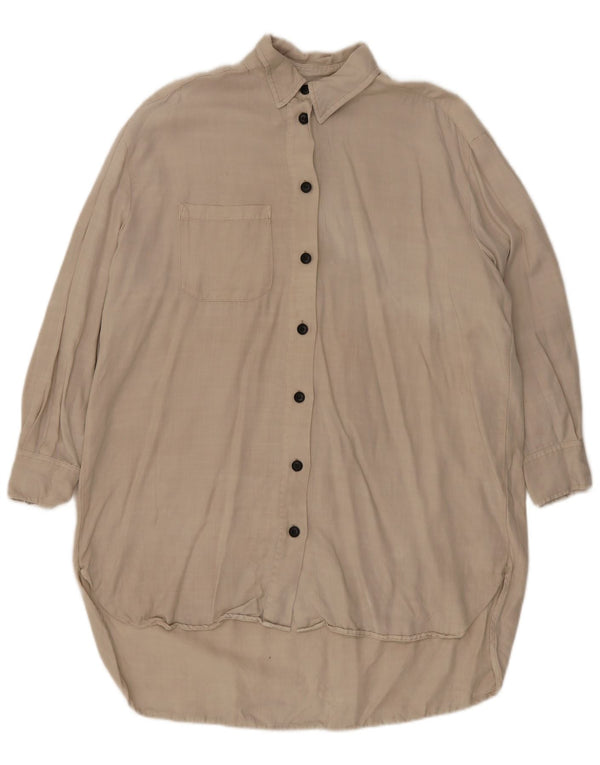 Zara Robe chemise surdimensionnée pour femme UK 14 Beige moyen