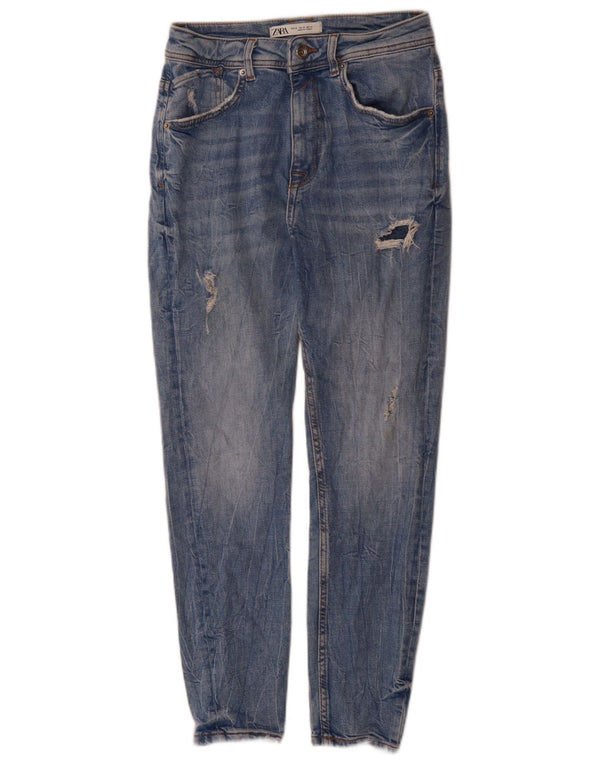 Zara Jean slim vieilli pour homme EU 36 XS W29 L27 Bleu Coton