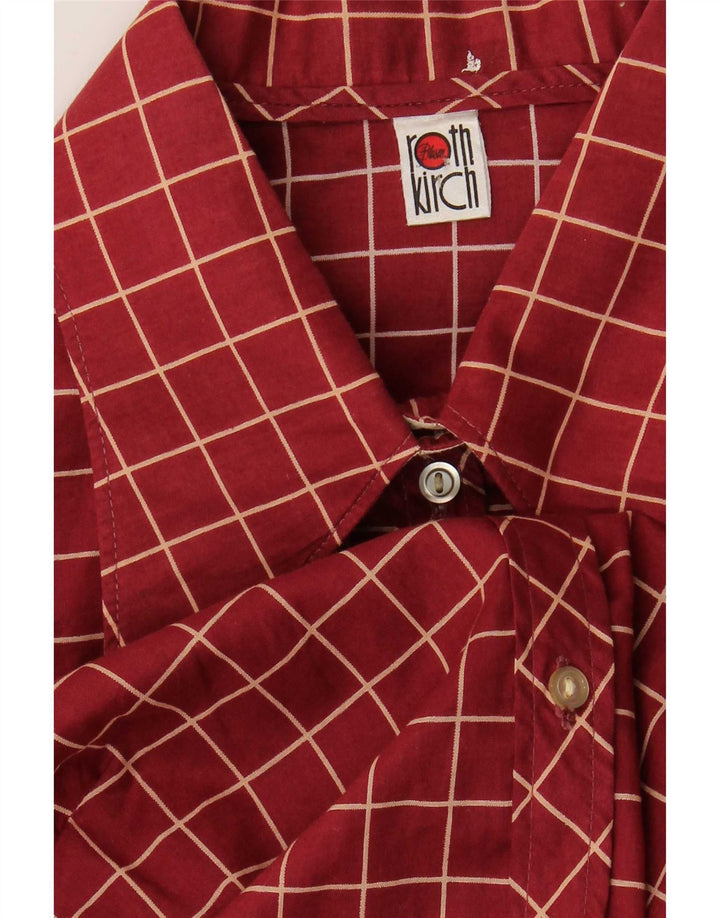 Chemise formelle femme vintage UK 14 Medium Burgundy Check