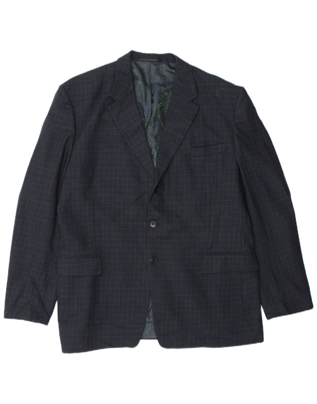 Paul Smith Veste Blazer 3 Boutons Homme UK 40 Grande Laine Vichy Bleu Marine