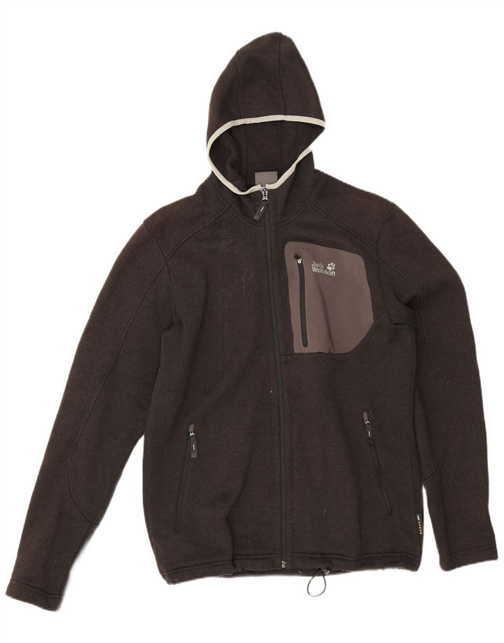 Jack Wolfskin Pull à capuche zippé pour homme UK 36/38 Gris moyen Polyester