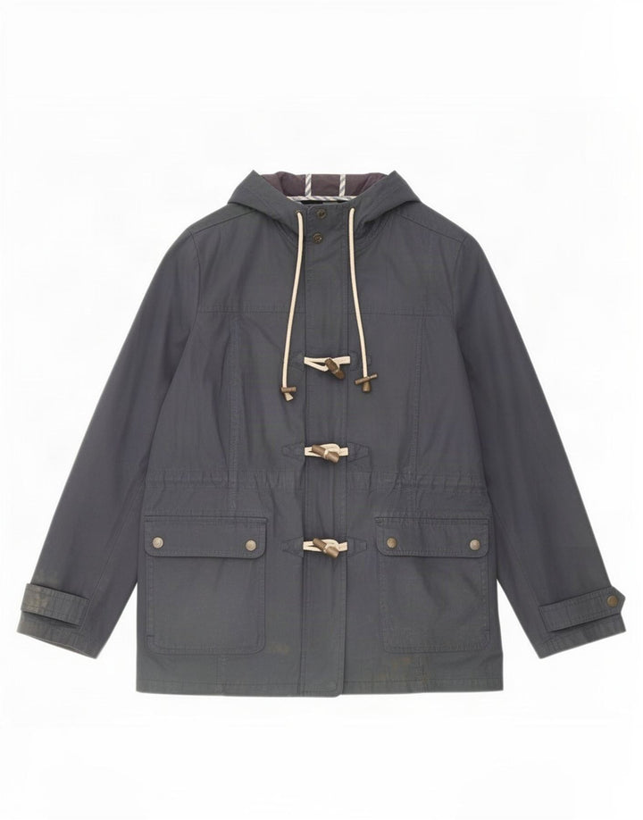 Fat Face Veste à capuche en coton ciré pour femme UK 12 Bleu marine moyen Polyester