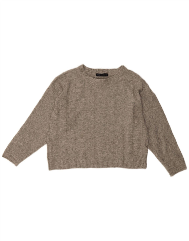 Marks & Spencer Pull à col rond pour femme UK 12 Gris moyen moucheté