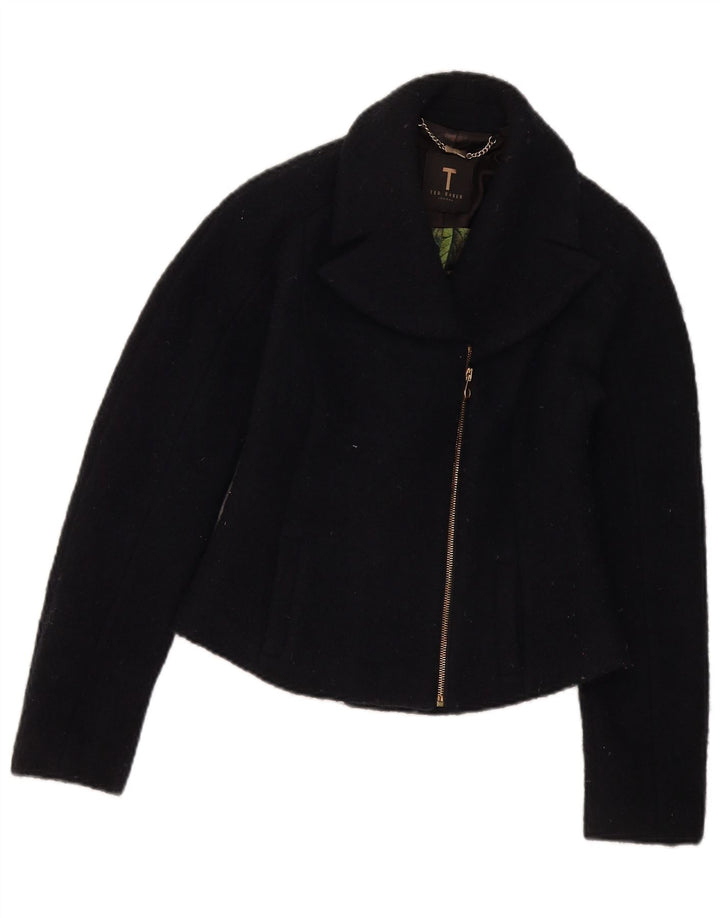 Ted Baker Veste Boléro Femme UK 8 Petite Laine Noire