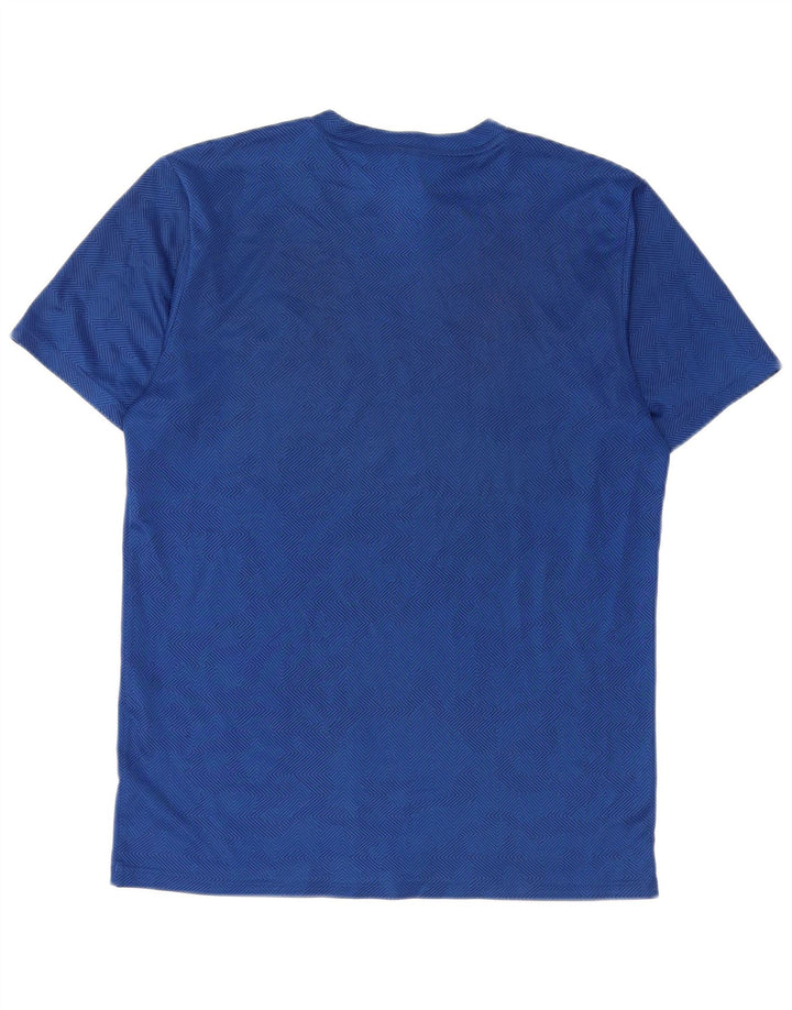 Adidas Climalite T-Shirt Top Petit Bleu Géométrique Polyester