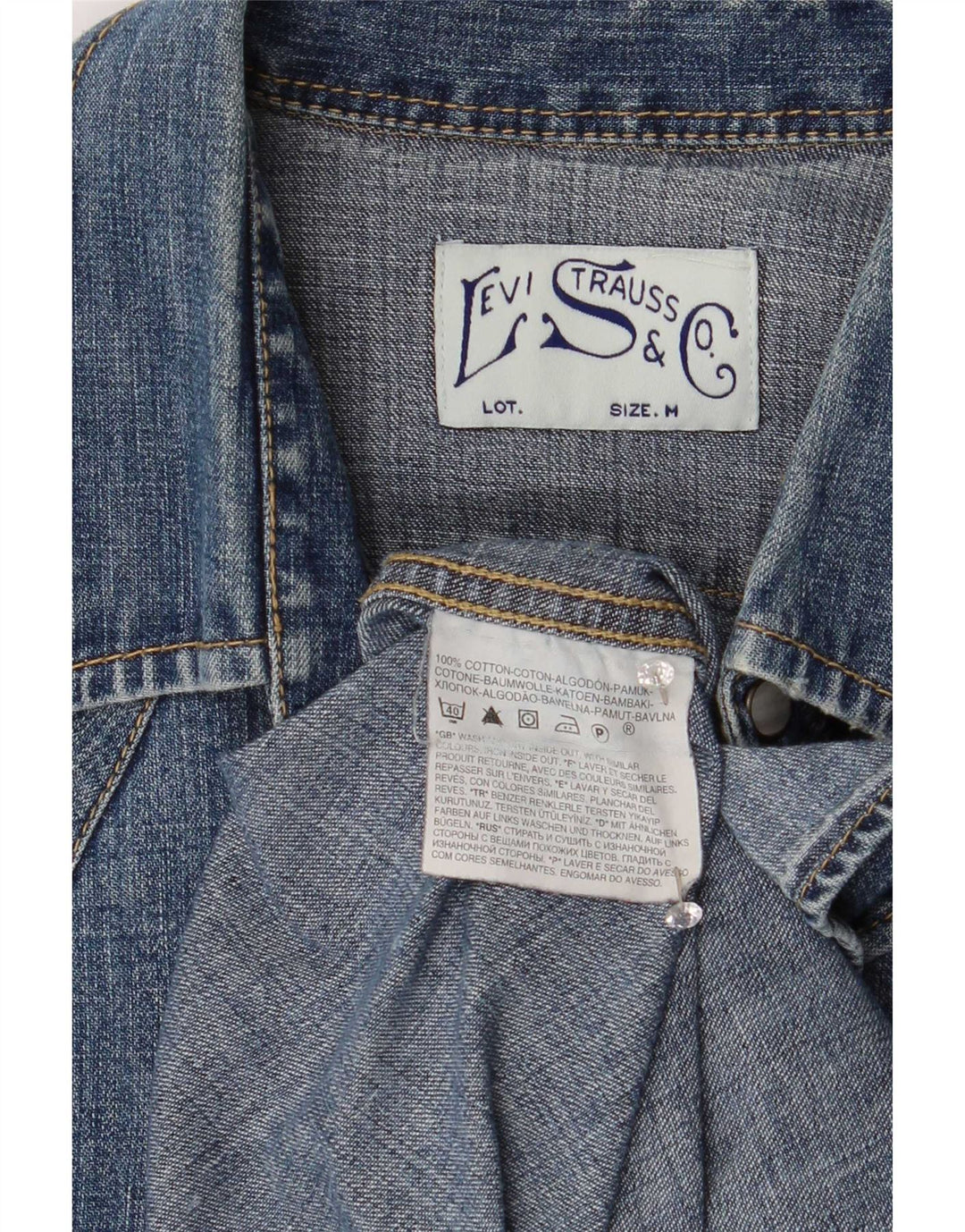Levi's Chemise en Jean Western Homme Bleu Moyen Coton
