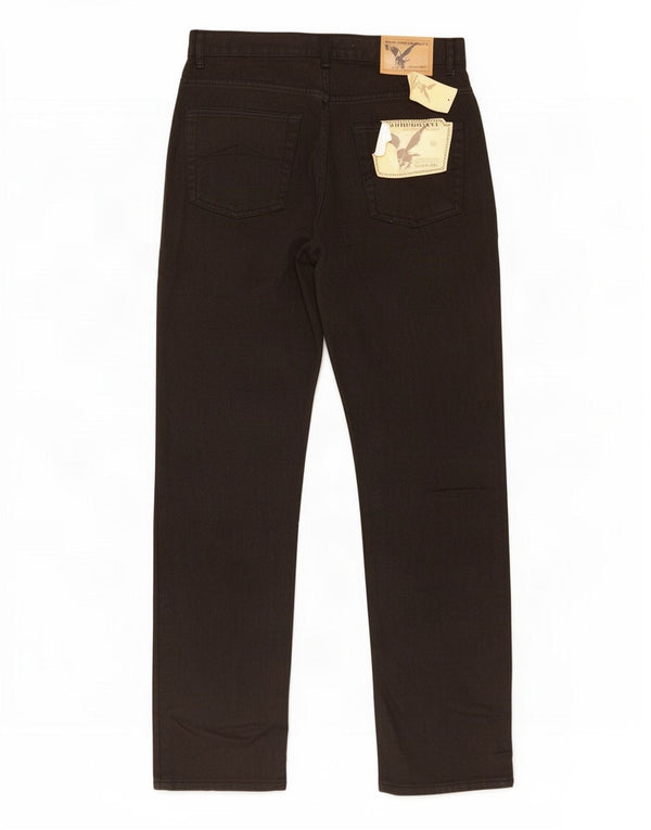 vintage Mens Straight Jeans IT 50 Large W32 L33 Coton Noir