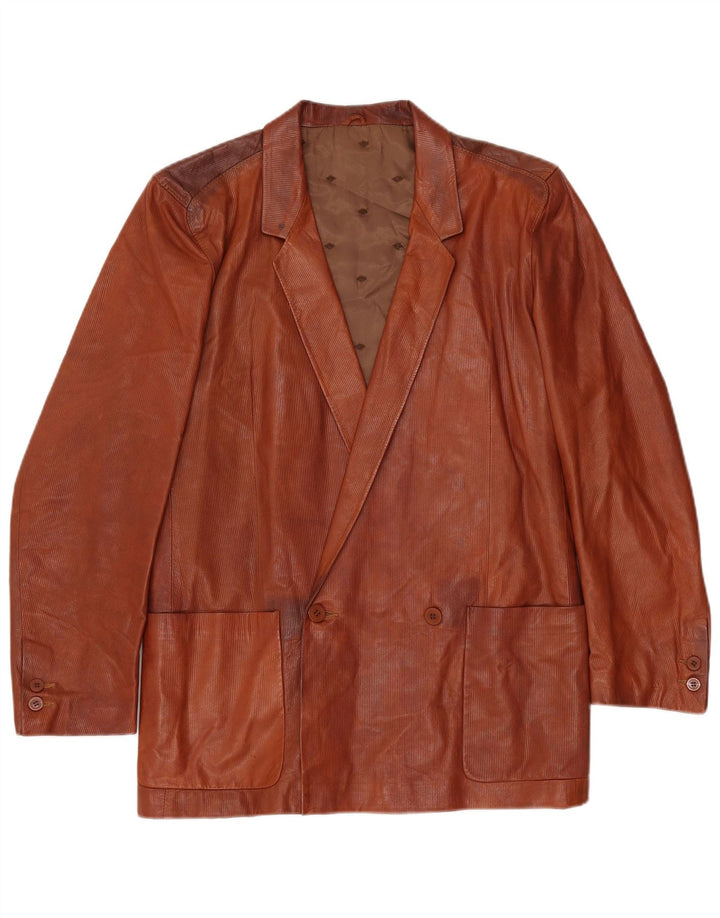 Reporter Veste Blazer Croisée Homme IT 48 Cuir Marron Moyen