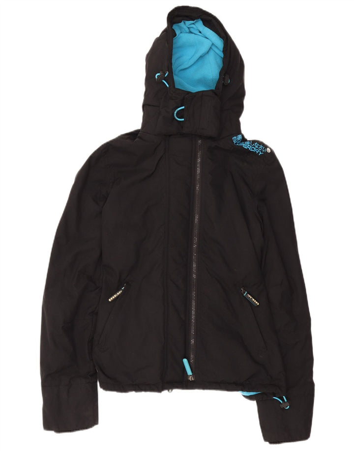 Superdry Veste coupe-vent à capuche Windcheater pour femme UK 14 Medium Noir