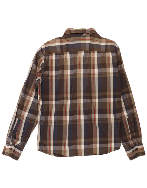 Marlboro Classics Chemise coupe régulière pour homme en coton à carreaux marron