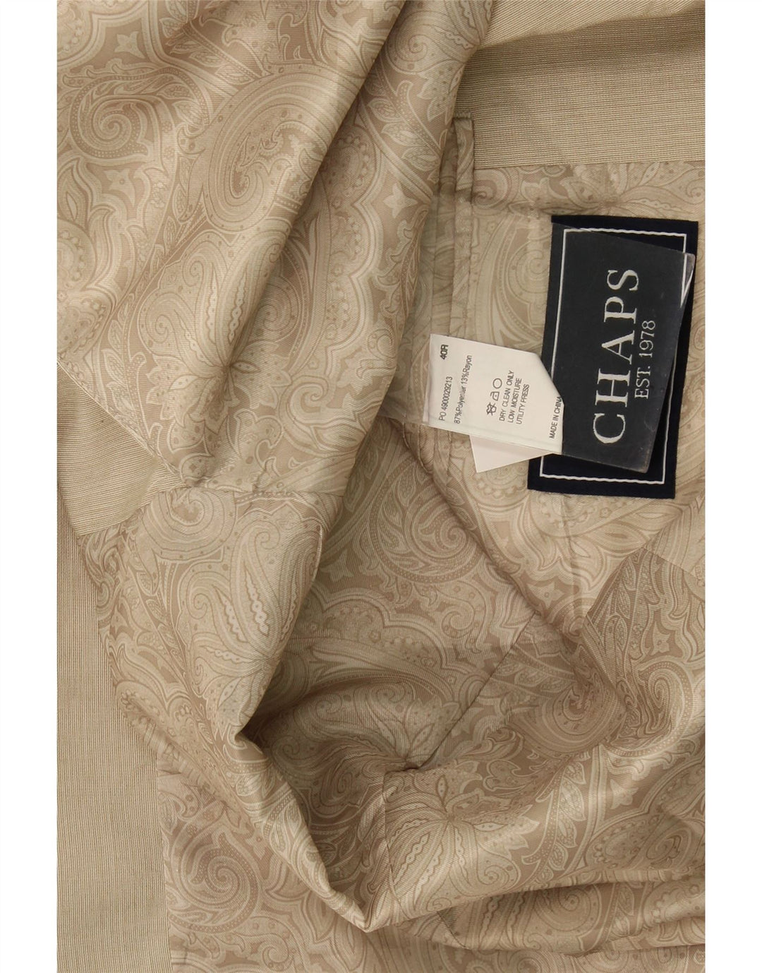 Chaps Veste Blazer 2 Boutons Homme UK 40 Large Beige Polyester