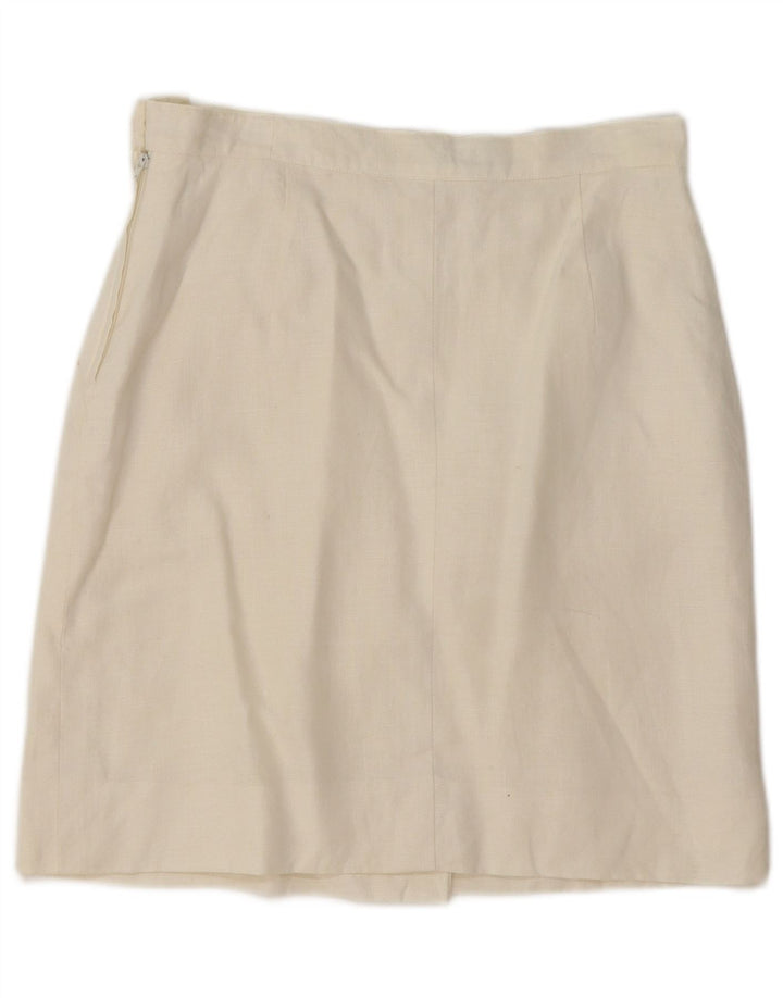 MARELLA Jupe trapèze pour femme UK 12 Medium W30 Lin blanc cassé