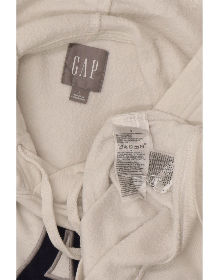 Gap Pull à capuche graphique pour hommes, grand coton blanc