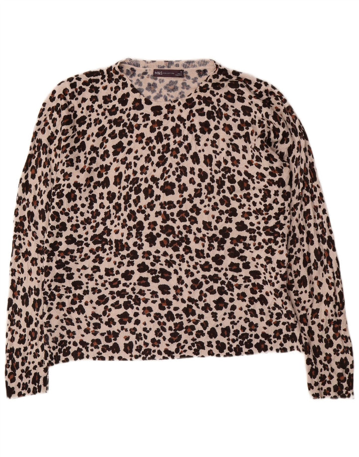 Marks & Spencer Pull à col rond pour femme UK 14 Marron moyen